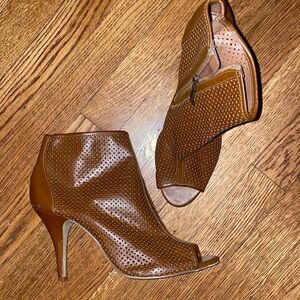 XAPPEAL pleather brown ankle booties heel